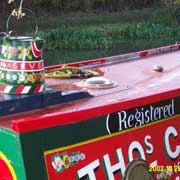 painted narrowboat on the Grand union canal
